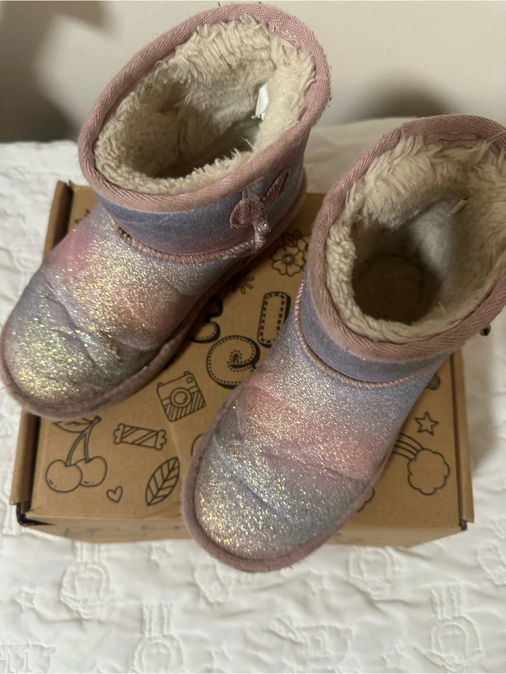 Stelle Kids Faux Show Short Suede Boots